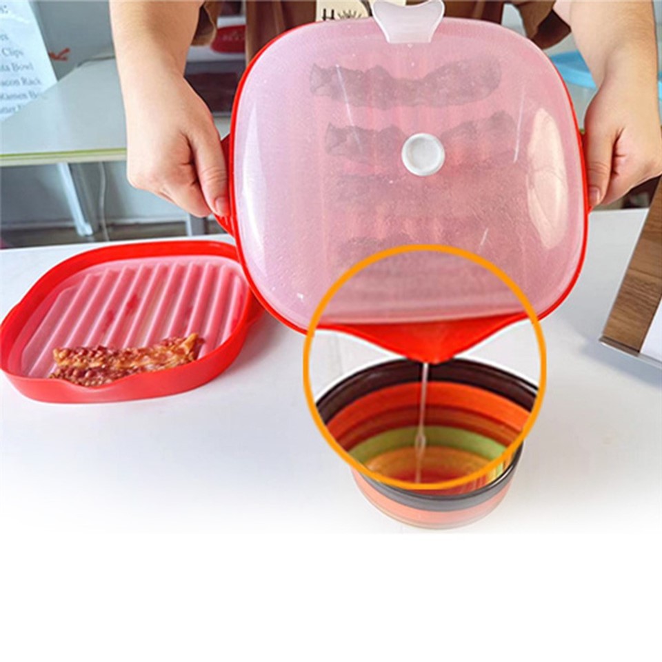 China Microwave Bacon Tray with Pour Spout Factory